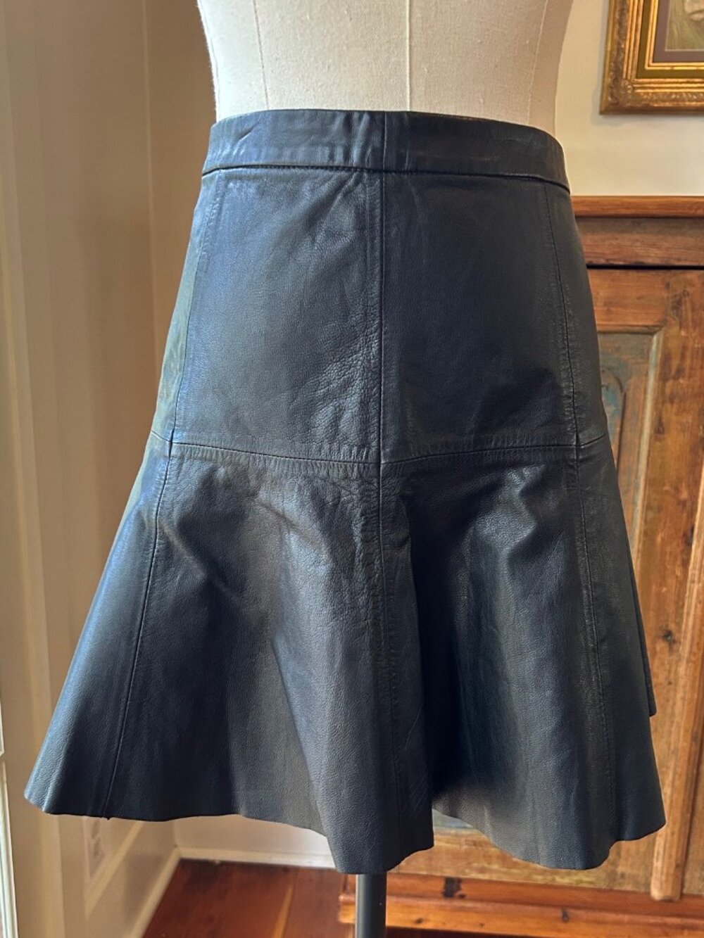 Y2K Joie Black Leather Mini Skirt